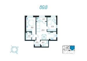 2-к квартира, вторичка, 70м2, 20/24 этаж