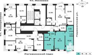 2-к квартира, вторичка, 66м2, 11/24 этаж