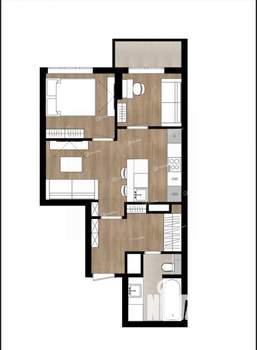 2-к квартира, вторичка, 44м2, 3/22 этаж