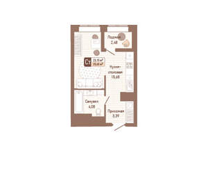 1-к квартира, вторичка, 26м2, 10/14 этаж