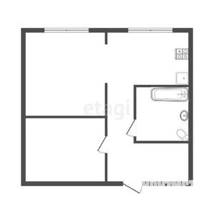 1-к квартира, вторичка, 28м2, 5/5 этаж