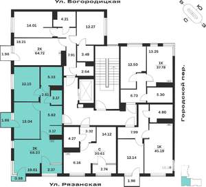 2-к квартира, вторичка, 68м2, 3/4 этаж