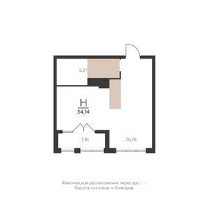 1-к квартира, вторичка, 34м2, 5/5 этаж