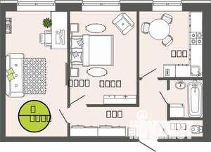 2-к квартира, строящийся дом, 50м2, 1/3 этаж