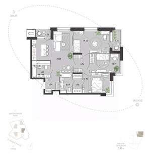 3-к квартира, вторичка, 111м2, 5/21 этаж