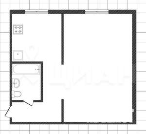 1-к квартира, вторичка, 33м2, 1/4 этаж
