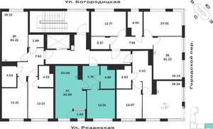 1-к квартира, вторичка, 44м2, 4/4 этаж
