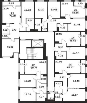 2-к квартира, вторичка, 69м2, 6/9 этаж
