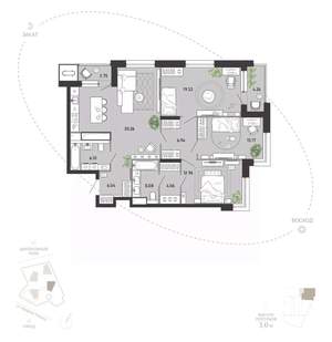 3-к квартира, вторичка, 111м2, 19/21 этаж