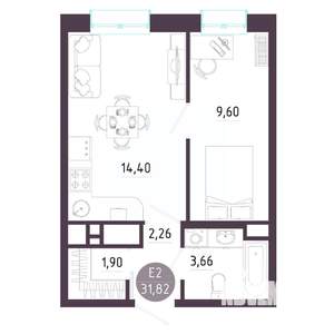 1-к квартира, вторичка, 32м2, 3/10 этаж