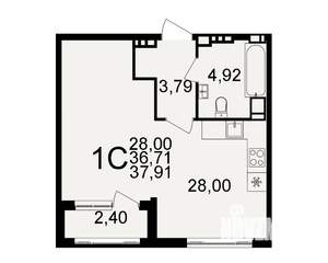 1-к квартира, вторичка, 37м2, 4/20 этаж