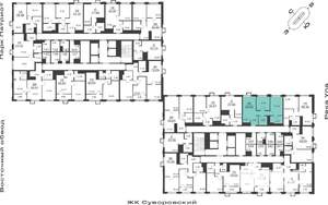 2-к квартира, вторичка, 54м2, 18/25 этаж