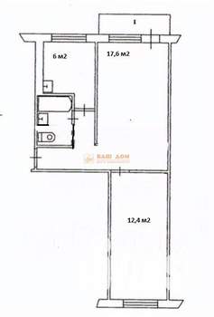 2-к квартира, вторичка, 45м2, 5/5 этаж