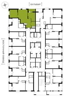 2-к квартира, вторичка, 62м2, 3/25 этаж
