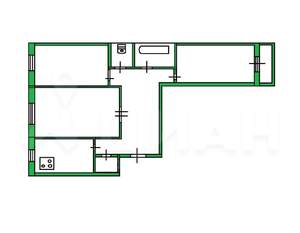 3-к квартира, вторичка, 63м2, 1/9 этаж