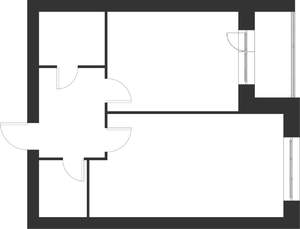 1-к квартира, вторичка, 52м2, 2/5 этаж