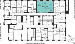 2-к квартира, вторичка, 57м2, 1/25 этаж