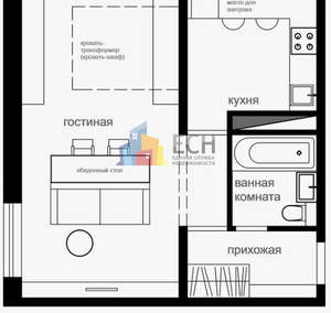 1-к квартира, вторичка, 31м2, 2/5 этаж