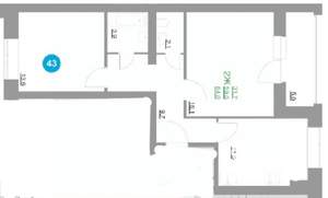 2-к квартира, сданный дом, 64м2, 2/5 этаж