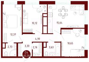 3-к квартира, вторичка, 66м2, 10/10 этаж
