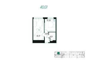 1-к квартира, вторичка, 40м2, 3/10 этаж