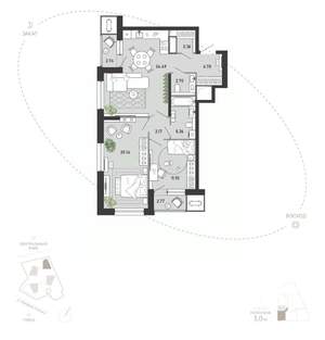 2-к квартира, вторичка, 81м2, 14/21 этаж