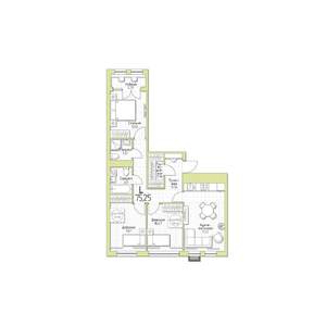 3-к квартира, строящийся дом, 75м2, 1/5 этаж