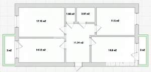 3-к квартира, вторичка, 75м2, 3/5 этаж