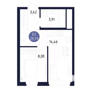 1-к квартира, вторичка, 30м2, 24/25 этаж