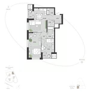 2-к квартира, вторичка, 81м2, 9/21 этаж
