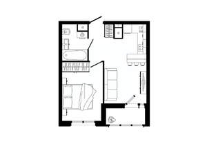 1-к квартира, строящийся дом, 38м2, 10/25 этаж