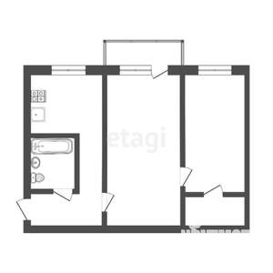 2-к квартира, вторичка, 44м2, 2/5 этаж