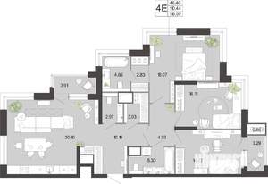 3-к квартира, вторичка, 119м2, 4/21 этаж