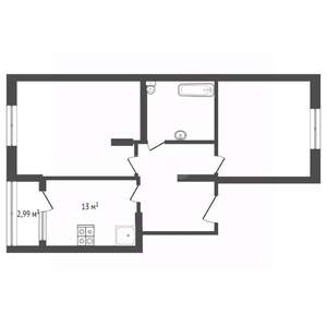 2-к квартира, вторичка, 55м2, 5/6 этаж