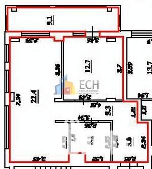 1-к квартира, вторичка, 60м2, 6/8 этаж