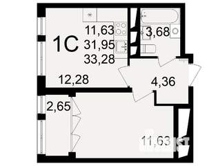 1-к квартира, вторичка, 33м2, 2/18 этаж