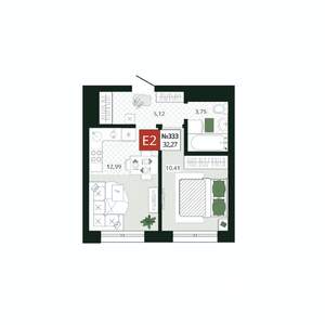 1-к квартира, вторичка, 32м2, 15/19 этаж
