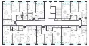 1-к квартира, строящийся дом, 44м2, 2/8 этаж