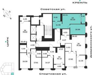 1-к квартира, вторичка, 58м2, 7/10 этаж