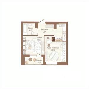 1-к квартира, вторичка, 38м2, 9/14 этаж