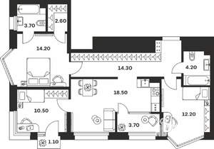 3-к квартира, вторичка, 85м2, 6/24 этаж