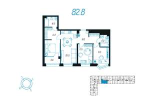 3-к квартира, вторичка, 83м2, 3/24 этаж