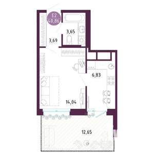 1-к квартира, вторичка, 41м2, 1/10 этаж