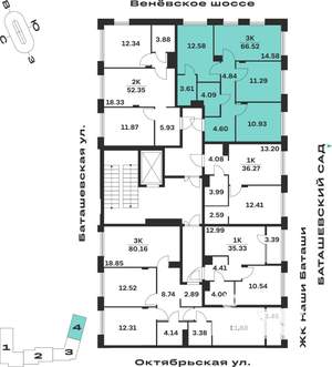 3-к квартира, вторичка, 67м2, 6/15 этаж