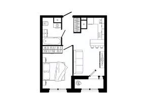 1-к квартира, строящийся дом, 38м2, 4/25 этаж