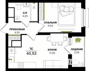 1-к квартира, вторичка, 41м2, 25/25 этаж