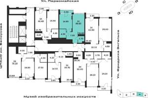 1-к квартира, вторичка, 49м2, 4/9 этаж