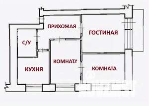 3-к квартира, вторичка, 52м2, 4/5 этаж
