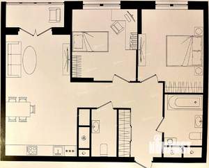 2-к квартира, вторичка, 64м2, 23/25 этаж
