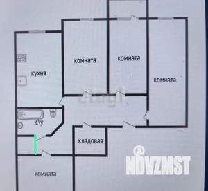 4-к квартира, вторичка, 76м2, 4/5 этаж